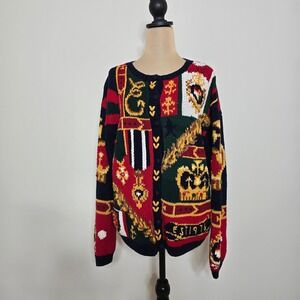 Vintage 1991 The Eagle's Eye Royal Crest Cardigan Sweater – Size L